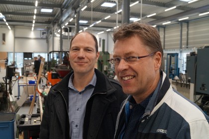 Jan-Willem Wentink (account manager Legrand) en Bernard de Vries (directeur Bouma)